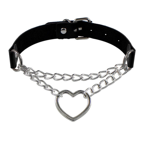 New Gothic Heart Chain Choker Necklace